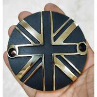 Clutch (LHS)Cover/Badge - Union Jack - 2 Tone Brass & Black