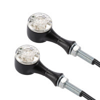 LED 'Hammer' Cast Metal Black Motorcycle Indicators