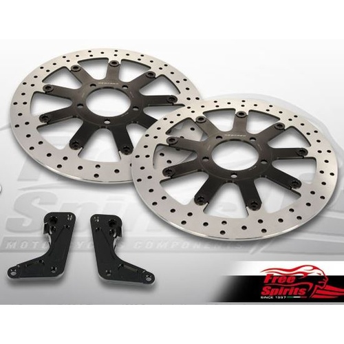 Triumph Bonneville T120 & Thruxton 1200 Standard - Upgrade floating front brake rotors kit (340 mm) & pads