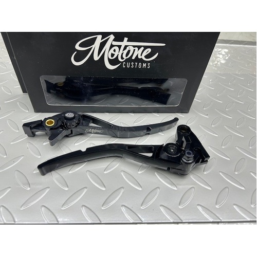 Motone PIKE Brake and Clutch Lever Set - Triumph - Adjustable - Billet Aluminium Black