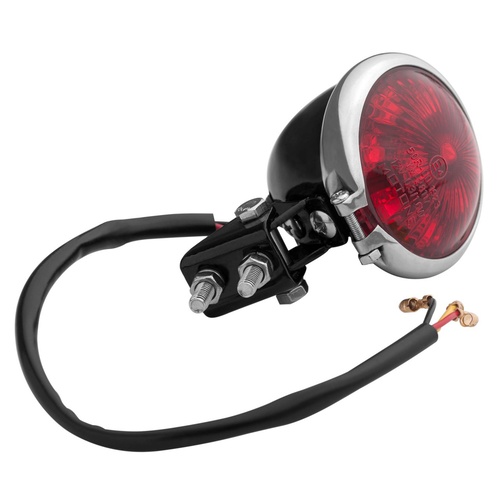 BATES TAIL LIGHT LED - BLACK/POLISHED RIM